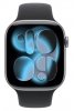 Apple Watch Series 11 GPS koperta 42 mm z aluminium w kolorze gwiezdnej szarości, pasek sportowy w kolorze czarnym - rozmiar S/M